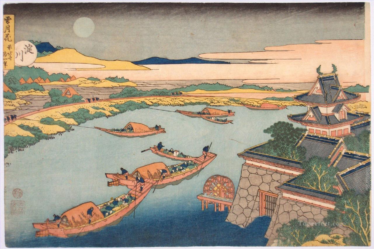 yodo gawa from setsugekka snow moon and flowers Katsushika Hokusai Ukiyoe Oil Paintings
